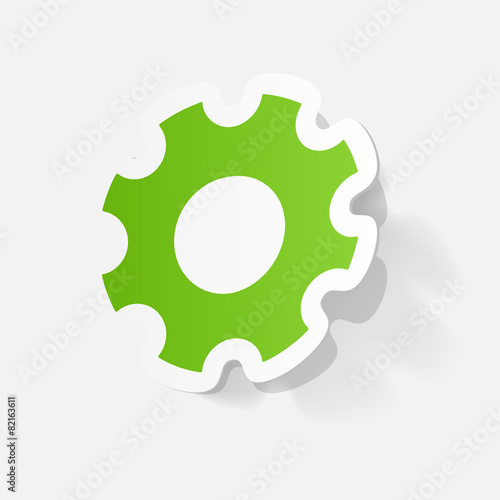 Paper clipped sticker: Manual pinion