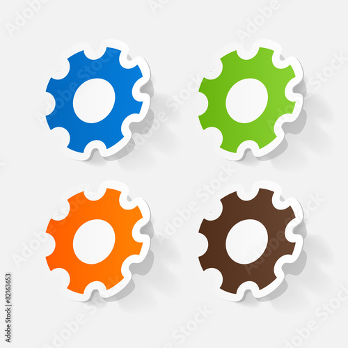 Paper clipped sticker: Manual pinion