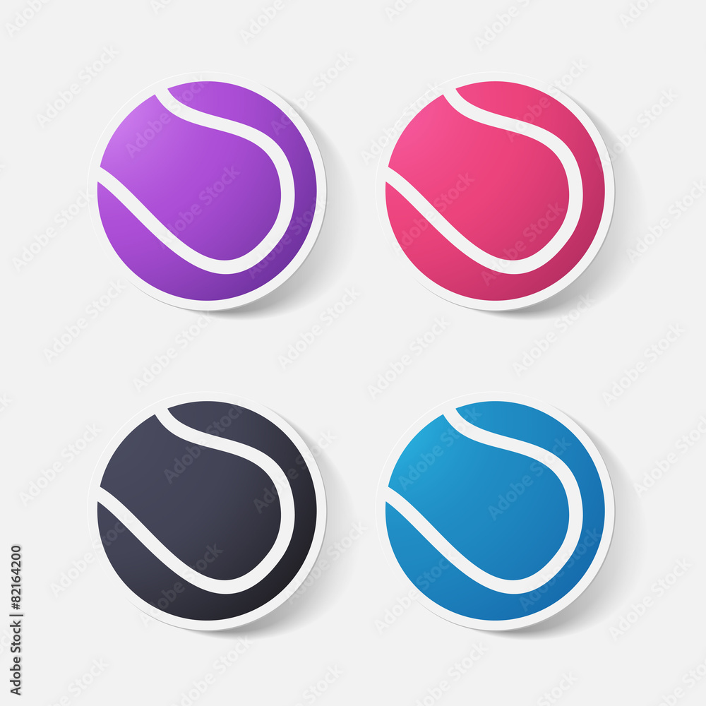 Paper clipped sticker: tennis ball Paper clipped sticker: tennis ball
