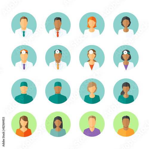 Flat avatars of doctors and patients for medical forum