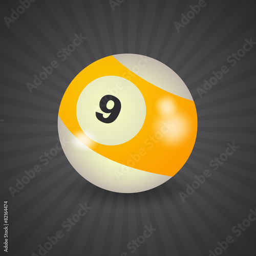 set of billiard balls, billiards, American ball number 9