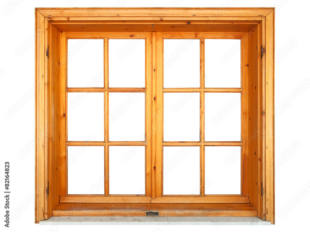 Wooden window niche isolated Wooden window niche isolated