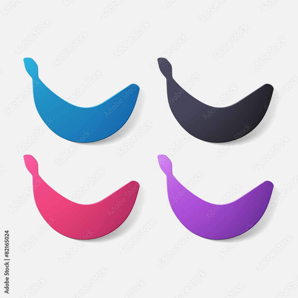 Paper clipped sticker: fruit, banana Paper clipped sticker: fruit, banana