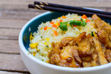 Fried rice with teriyaki chicken