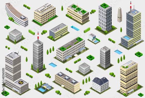 Isometric Megalopolis Building Collection