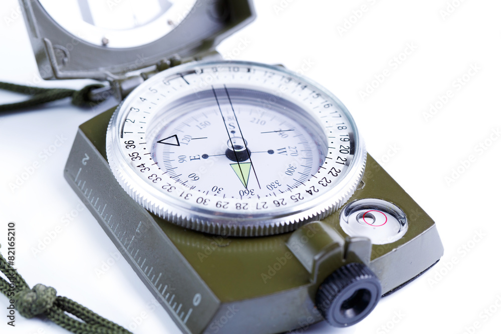 Military compass on a white background. Military compass on a white background.