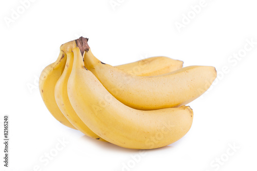 Tasty bananas on a white background.