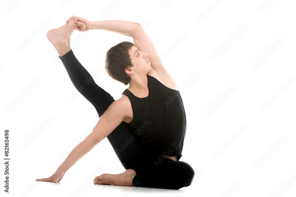 Fototapeta premium Asana Parivritta Surya Yantrasana, Compass Pose