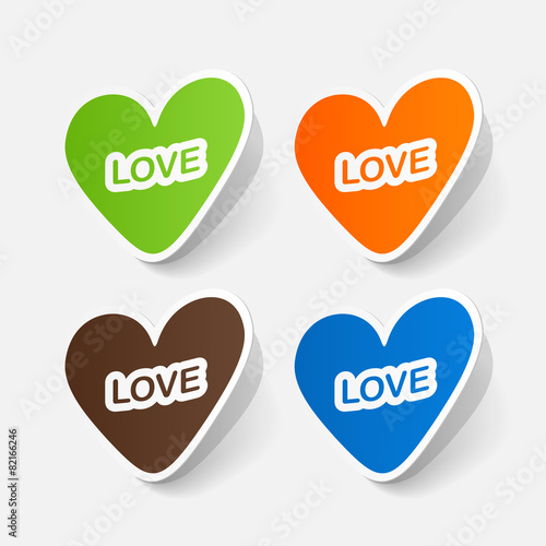 paper sticker: Valentine's day. Heart