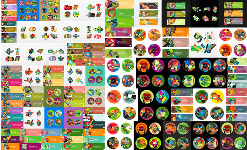 Super mega set of abstract geometric paper graphic layouts