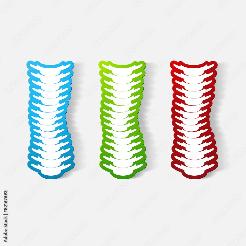 Paper clipped sticker: with the curvature of the spine to the Paper clipped sticker: with the curvature of the spine to the