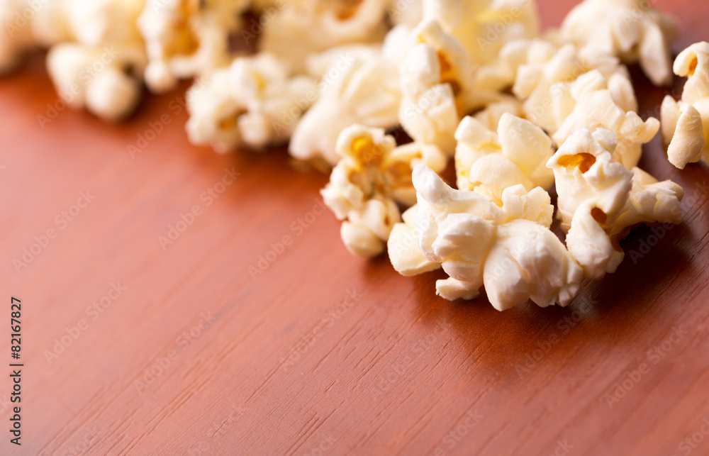 Popcorn on the table Popcorn on the table