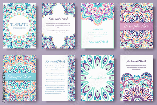 Set of old fairy tail flyer pages ornament illustration concept