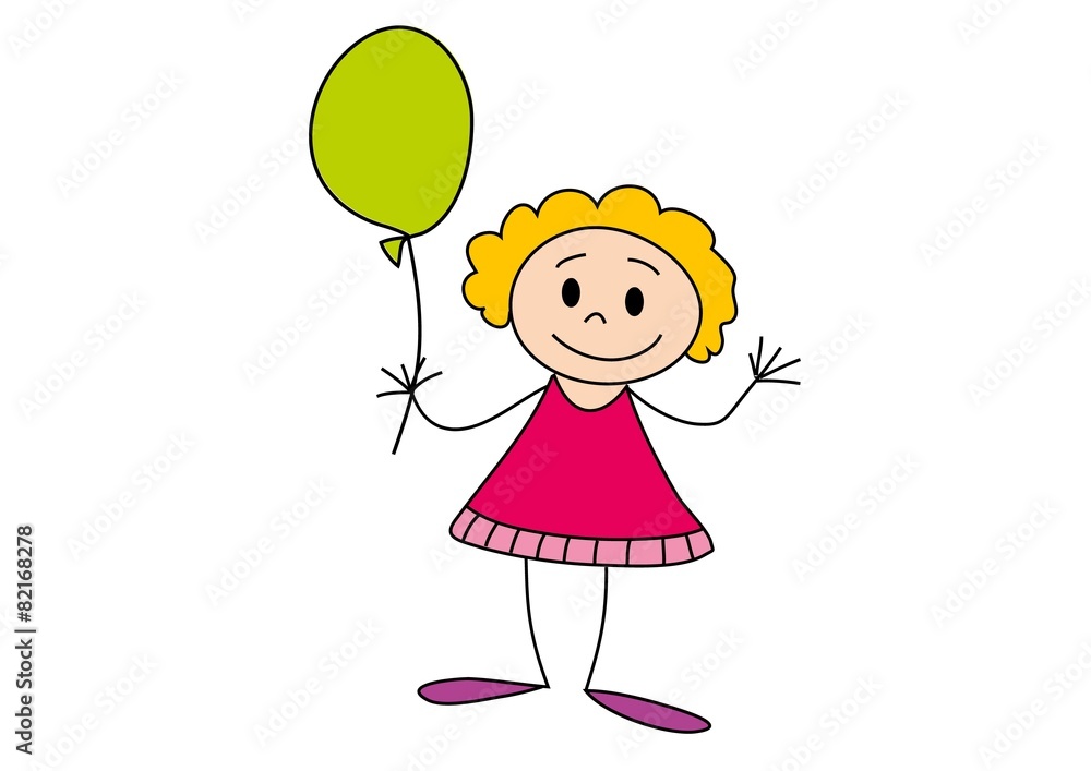 dziewczynka z balonem - obrazy, fototapety, plakaty 