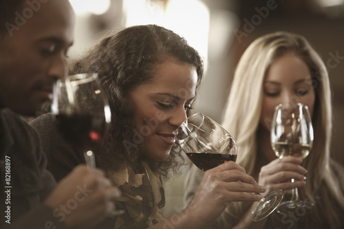 Friends tasting wine together