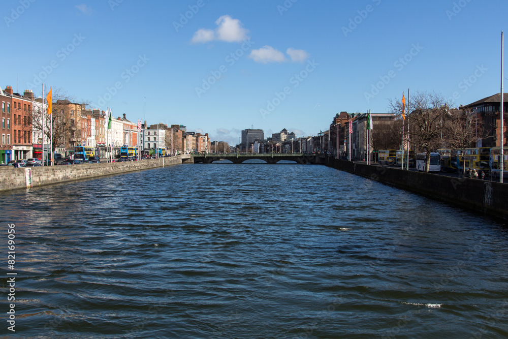 Fototapeta premium River Liffey in Dublin, Ireland, 2015