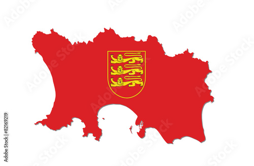 jersey map with coat of arms