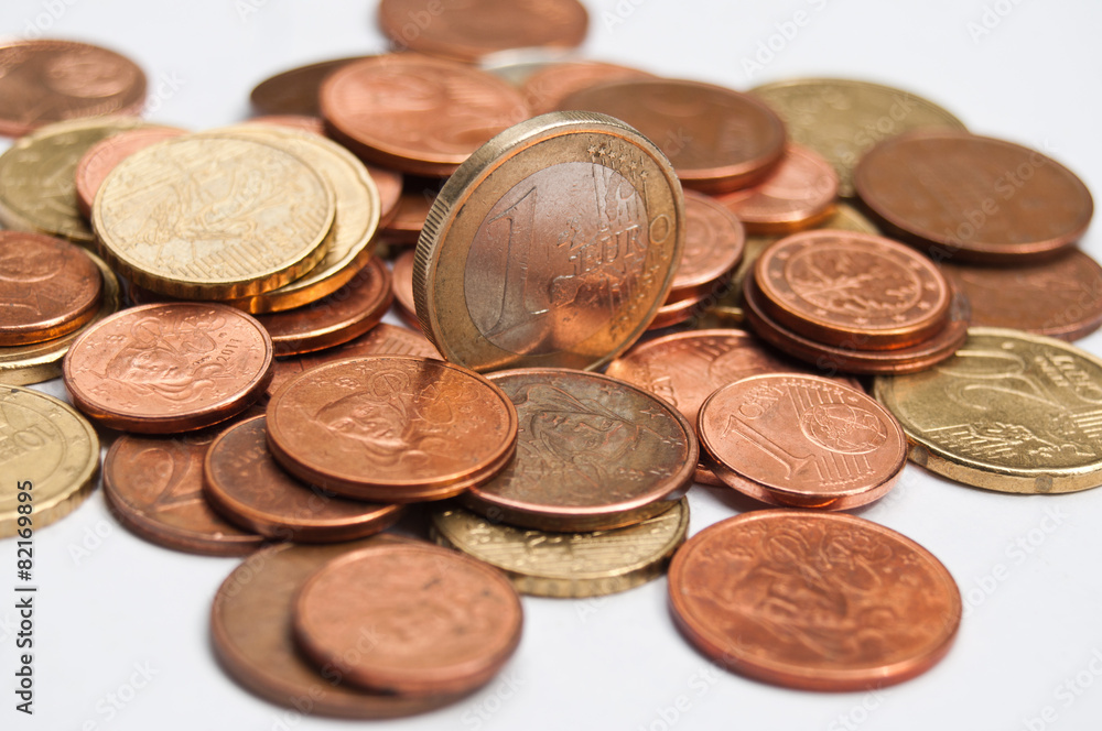 pièces de monnaie d'euros et cents pièces de monnaie d'euros et cents
