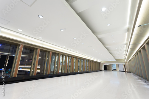 Empty corridor in modern commercial building