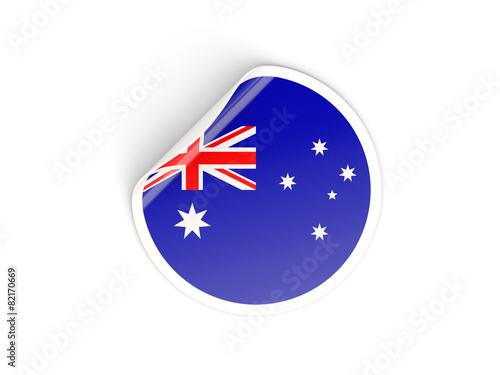 Free Download Round sticker with flag of australia - GFXLoad