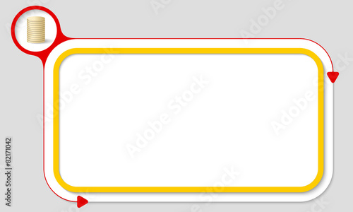 yellow box for your text and coin