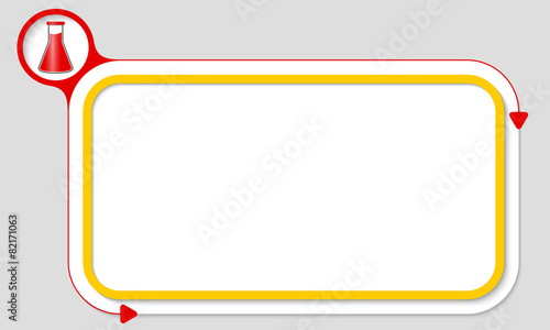 yellow box for your text and test tube