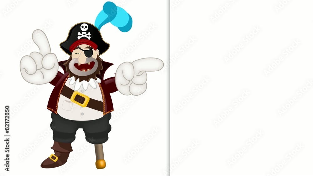 Friendly pirate funny cartoon illustration