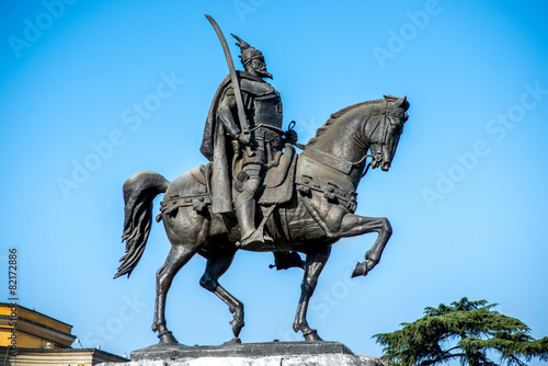 Monument of Skanderbeg in Tirana