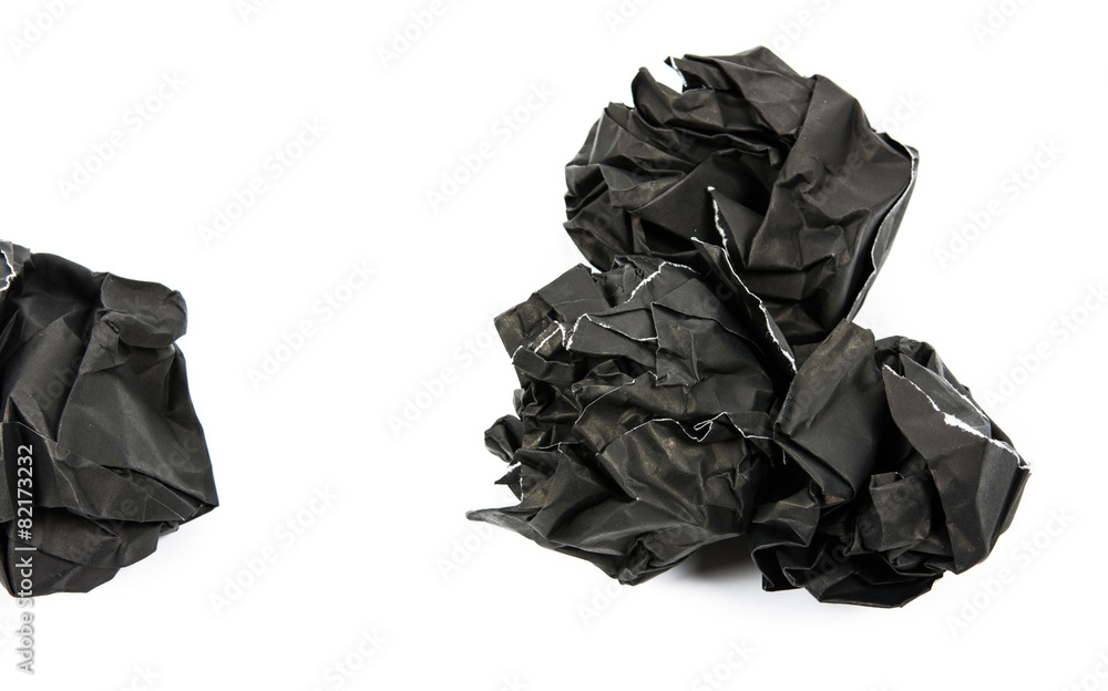 Black paper ball corrugate isolate