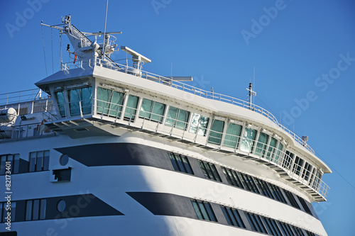 Deckhouse of large passenger ferry.