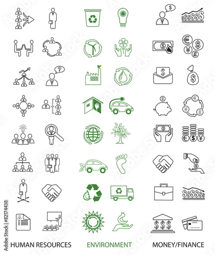 Set of 48 icons  environment business and finance