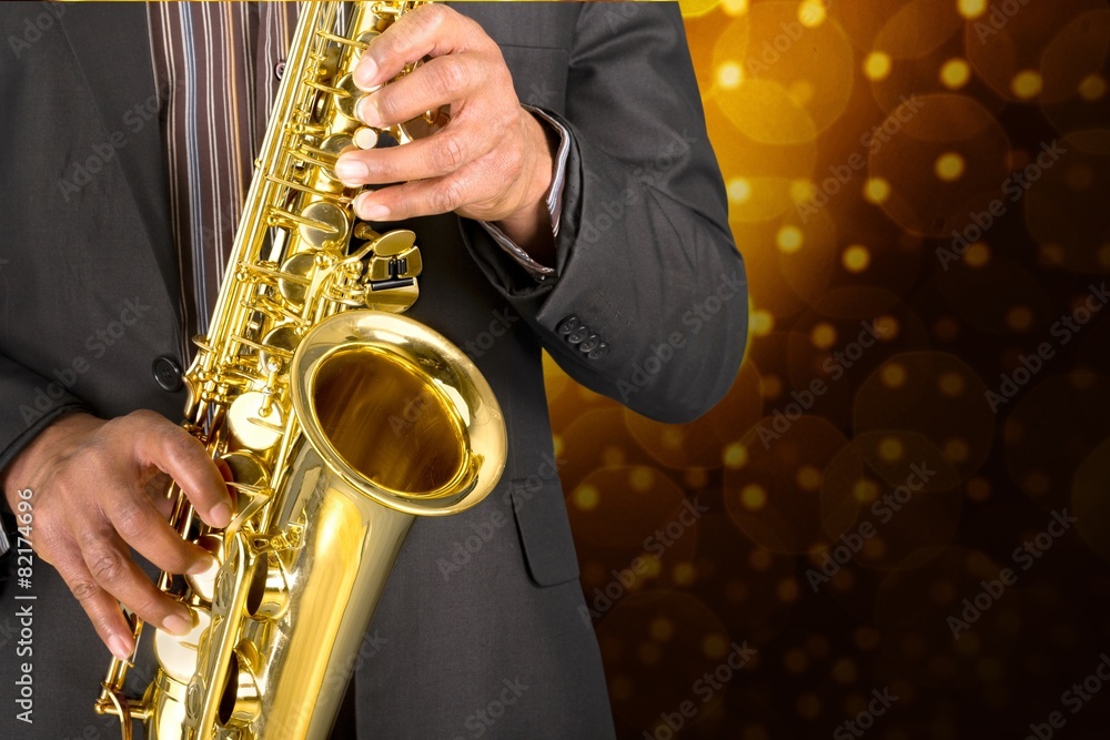Obraz premium Jazz. Saxophone Playing