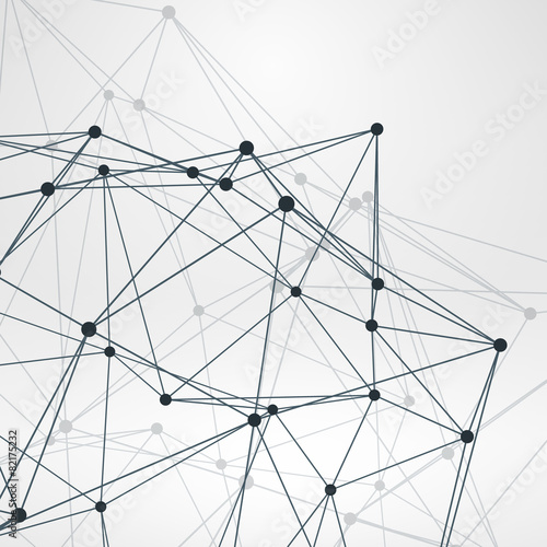 Abstract Background with Connected Lines and Dots