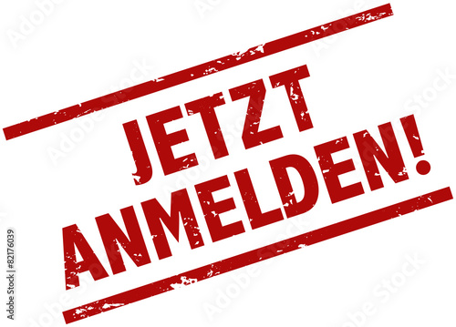 Jetzt anmelden stempel rot
