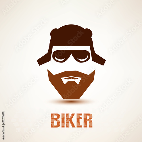 biker or rocker vector symbol, stylized icon