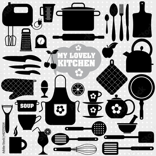 Kitchen set icons
