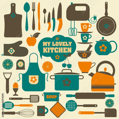 Kitchen vector background
