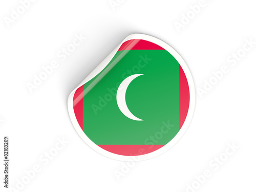 Free Download Round sticker with flag of maldives - GFXLoad