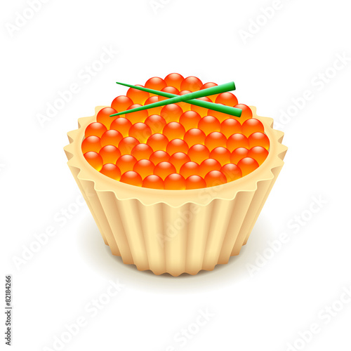 Red caviar isolated on white vector