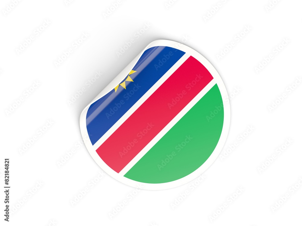 Round sticker with flag of namibia Round sticker with flag of namibia