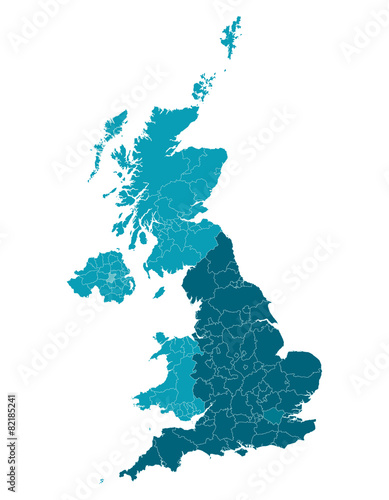 High detailed map of United Kingdom