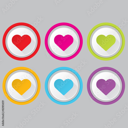 Vector hearts set. heart sign collection