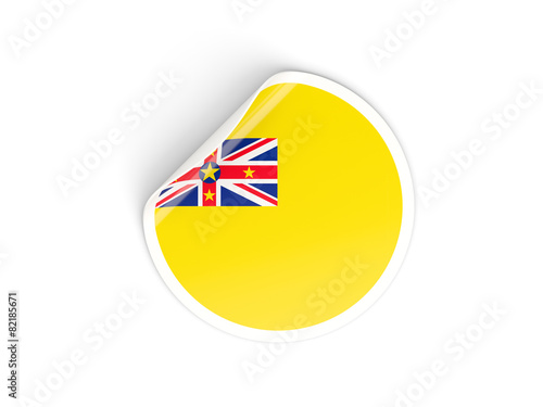 Round sticker with flag of niue Free Download Round sticker with flag of niue - GFXLoad