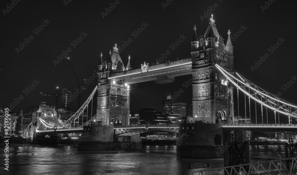 London Tower Birdge monochrome HDR