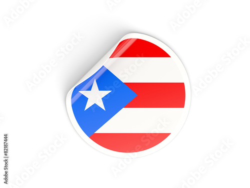 Free Download Round sticker with flag of puerto rico - GFXLoad