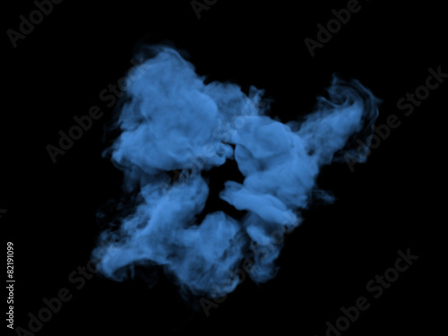 Dark blue smoke on black background
