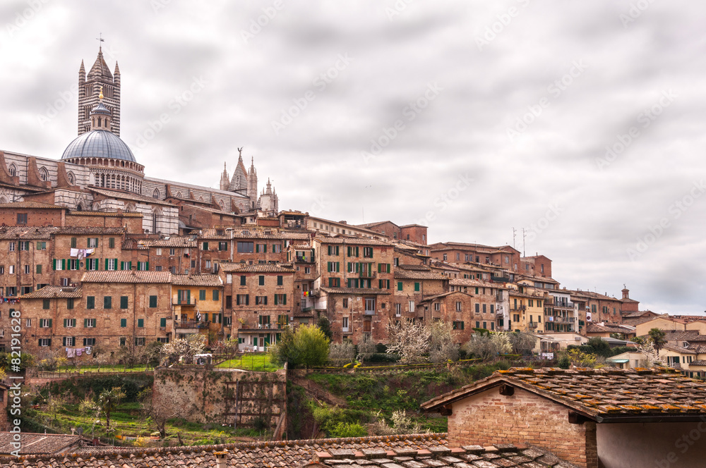 Panorama of the historic city of Siena - Italy
