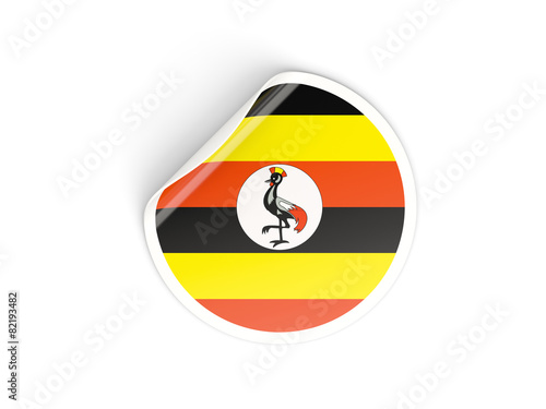 Round sticker with flag of uganda Free Download Round sticker with flag of uganda - GFXLoad