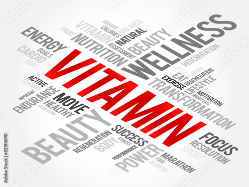VITAMIN word cloud, fitness, sport, health concept