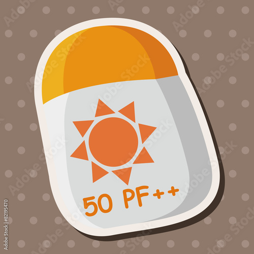 beach equipment sunscreen theme elements